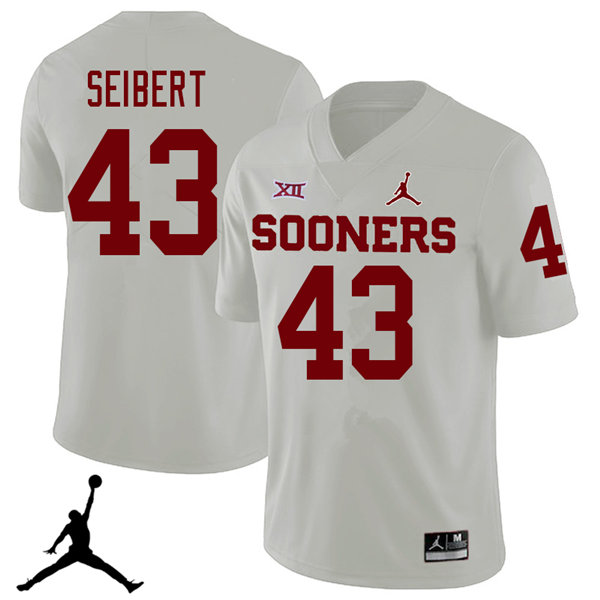 Oklahoma Sooners #43 Austin Seibert 2018 College Football Jerseys Sale-White